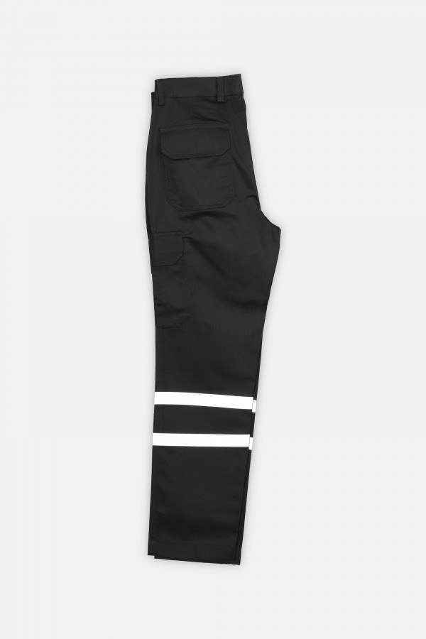 Women Poly Cotton Twill Weave 220 GSM Work Wear Cargo Pant Reflective Tape